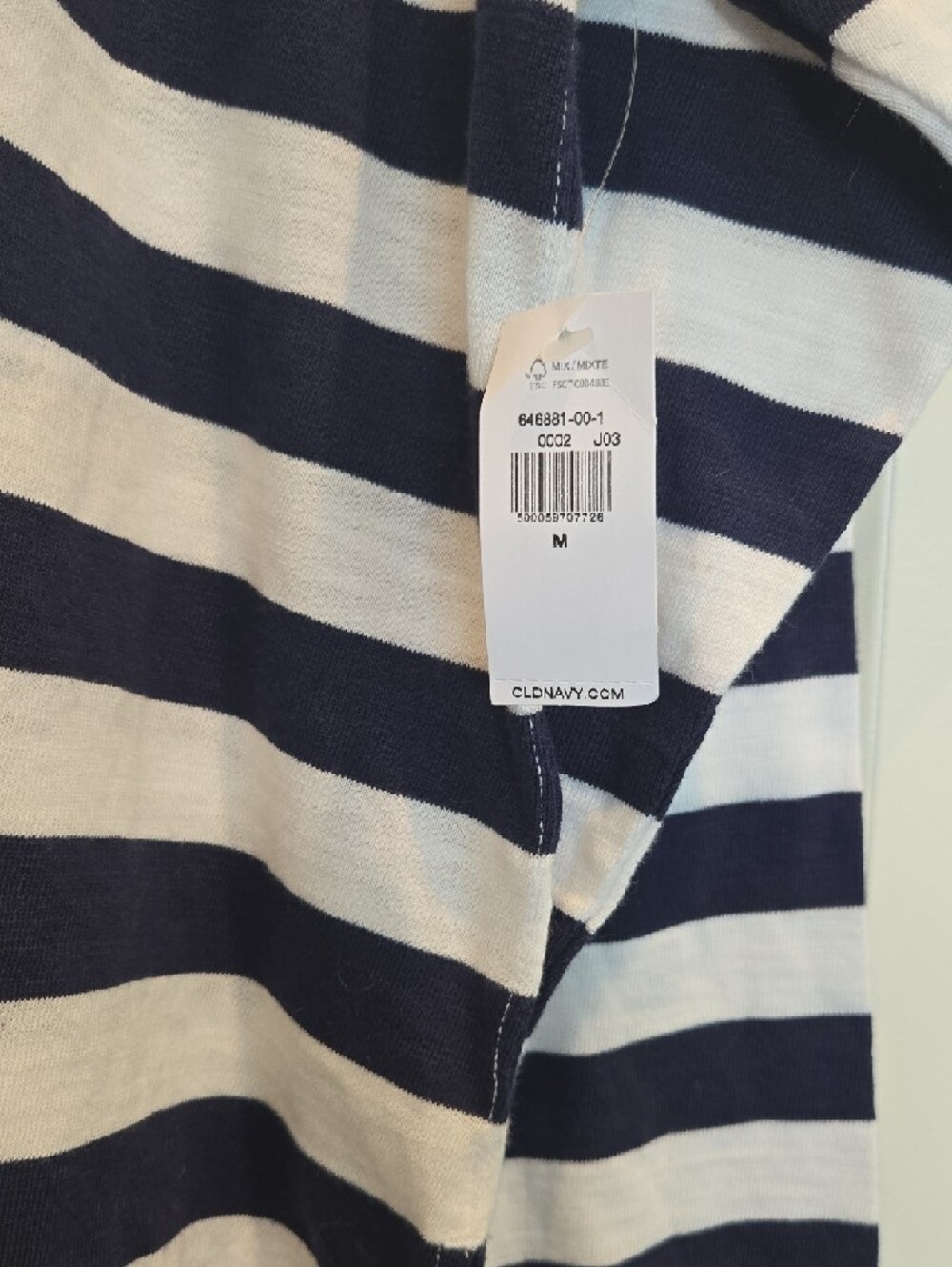 Old Navy Striped Long-Sleeve Top with Red Lip Patch - Picture 2 of 5